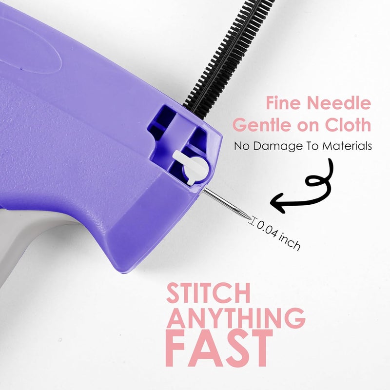 Scopck Stitch Gun for Clothes - Handheld Stitch Gun Quick Clothing Fixer - Tagging Gun - Includes 6 Needle, 1000 Black Fasteners & 1000 White Fasteners (Pink/Orange) - Image 3
